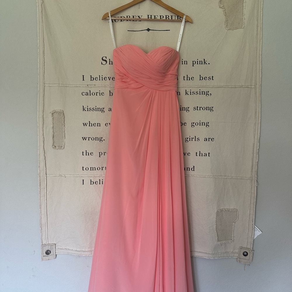 Azazie Strapless Pink Gown